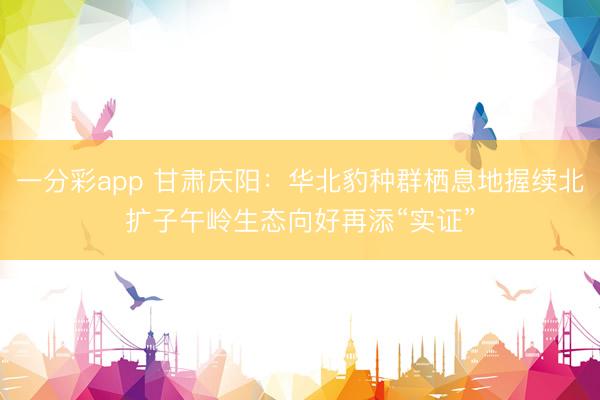 一分彩app 甘肃庆阳：华北豹种群栖息地握续北扩子午岭生态向好再添“实证”