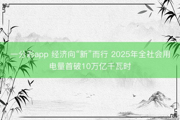 一分彩app 经济向“新”而行 2025年全社会用电量首破10万亿千瓦时